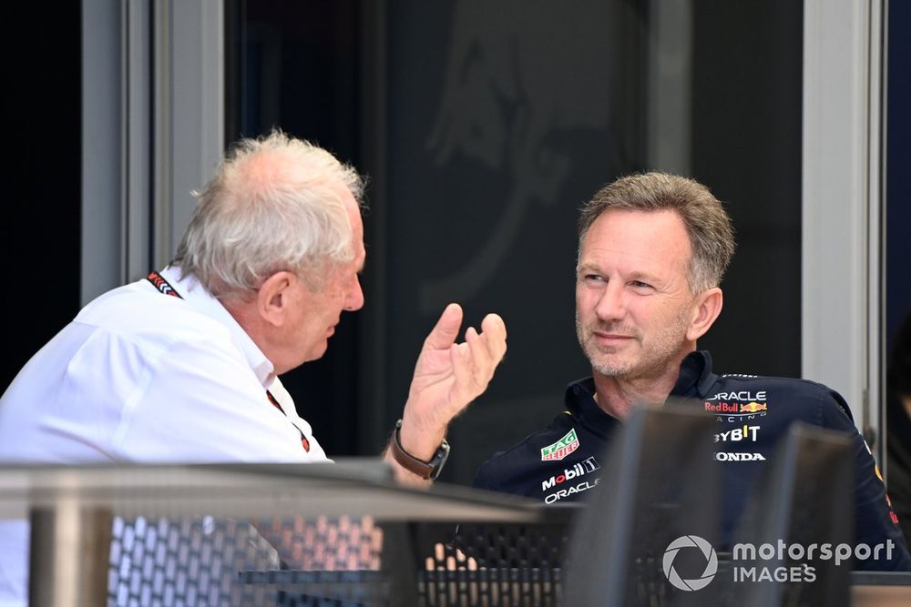 Helmut Marko, Consultant, Red Bull Racing, Christian Horner, Team Principal, Red Bull Racing 