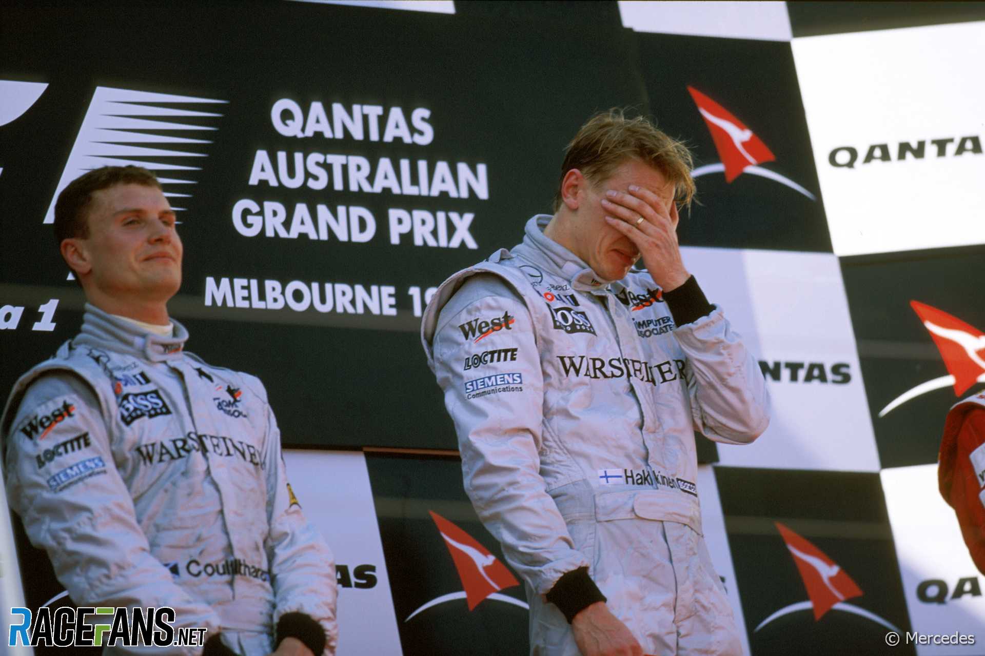 David Coulthard, Mika Hakkinen, McLaren, Melbourne, 1998