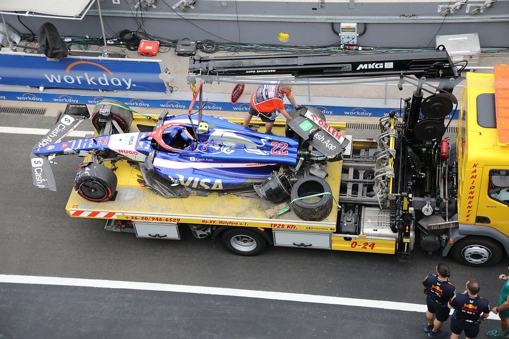 RB F1 Team VCARB 01 of Yuki Tsunoda after his crash