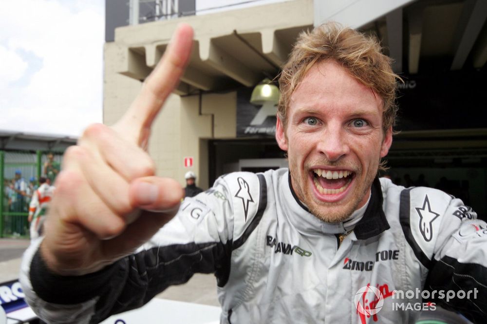 Jenson Button,  Brawn Grand Prix celebrates winning the World Championship