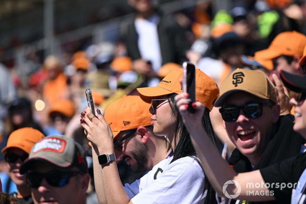 McLaren fans in the grandstand