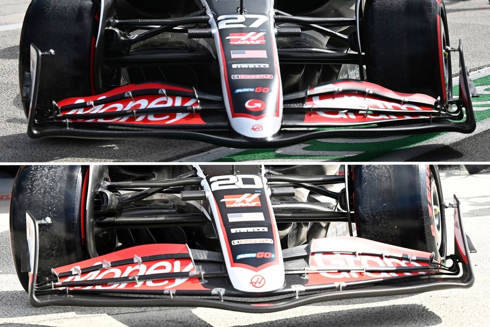 Haas VF-24 front wing comparison