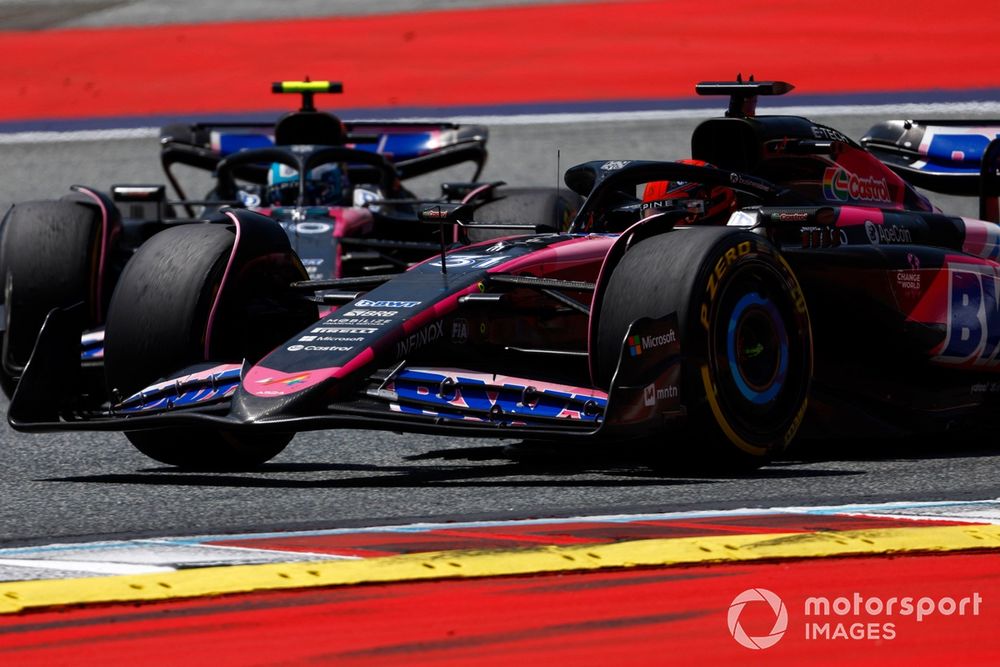 Esteban Ocon, Alpine A524, leads Pierre Gasly, Alpine A524