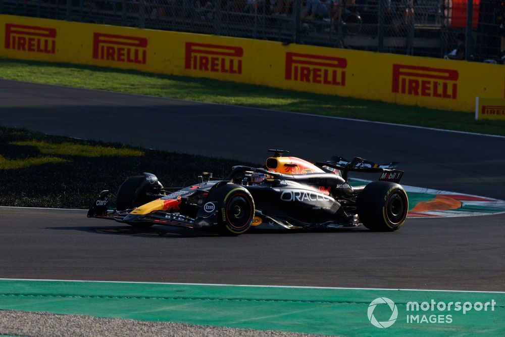 Max Verstappen didn't manage to post a time on softs during the second session staged on the newly-resurfaced Monza layout