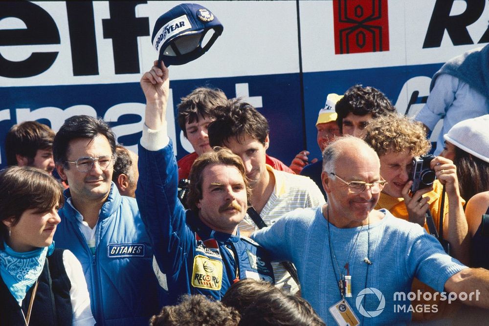 Podium: Race winner Keke Rosberg, Williams