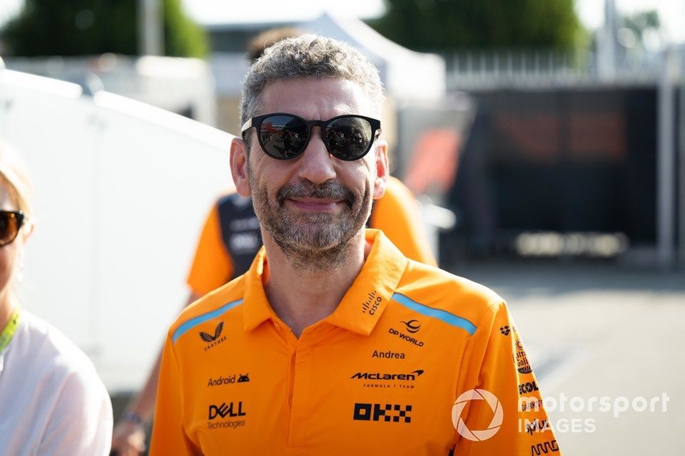 Andrea Stella, Team Principal, McLaren F1 Team, arrives at the track 