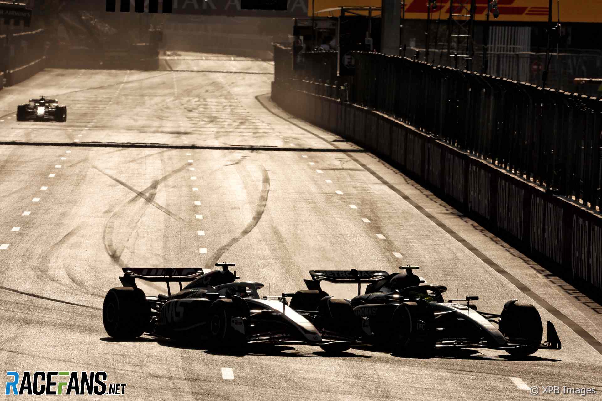 Oliver Bearman, Lewis Hamilton, Baku, 2024