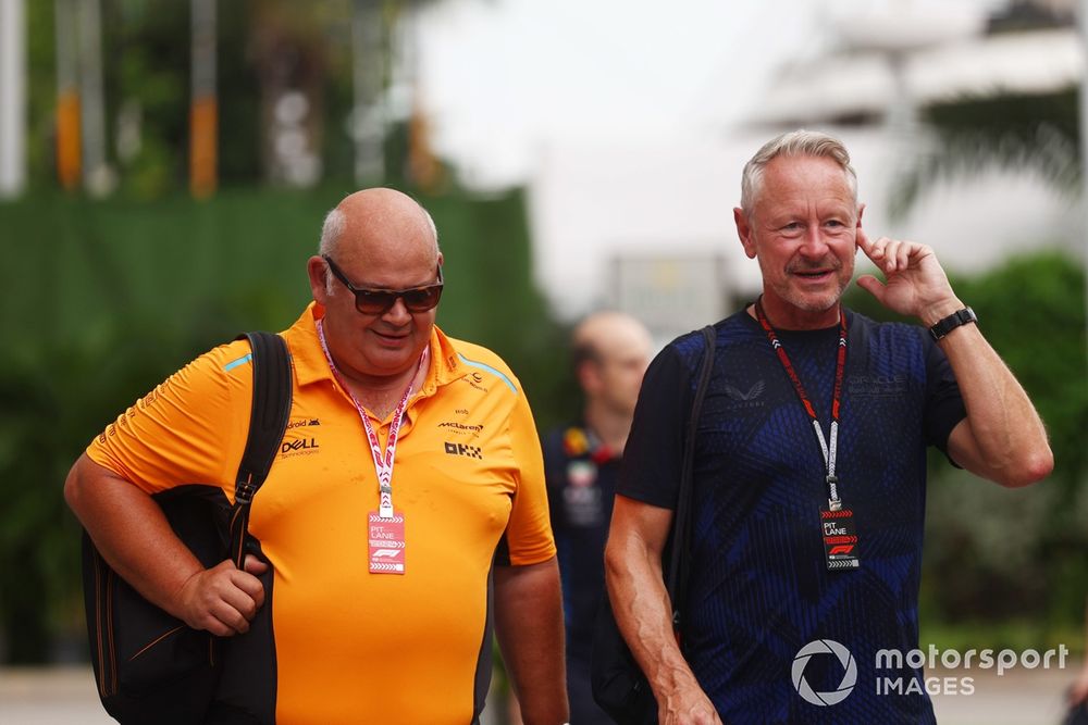 Rob Marshall, Chief Designer, McLaren F1 Team and Jonathan Wheatley, Team Manager, Red Bull Racing