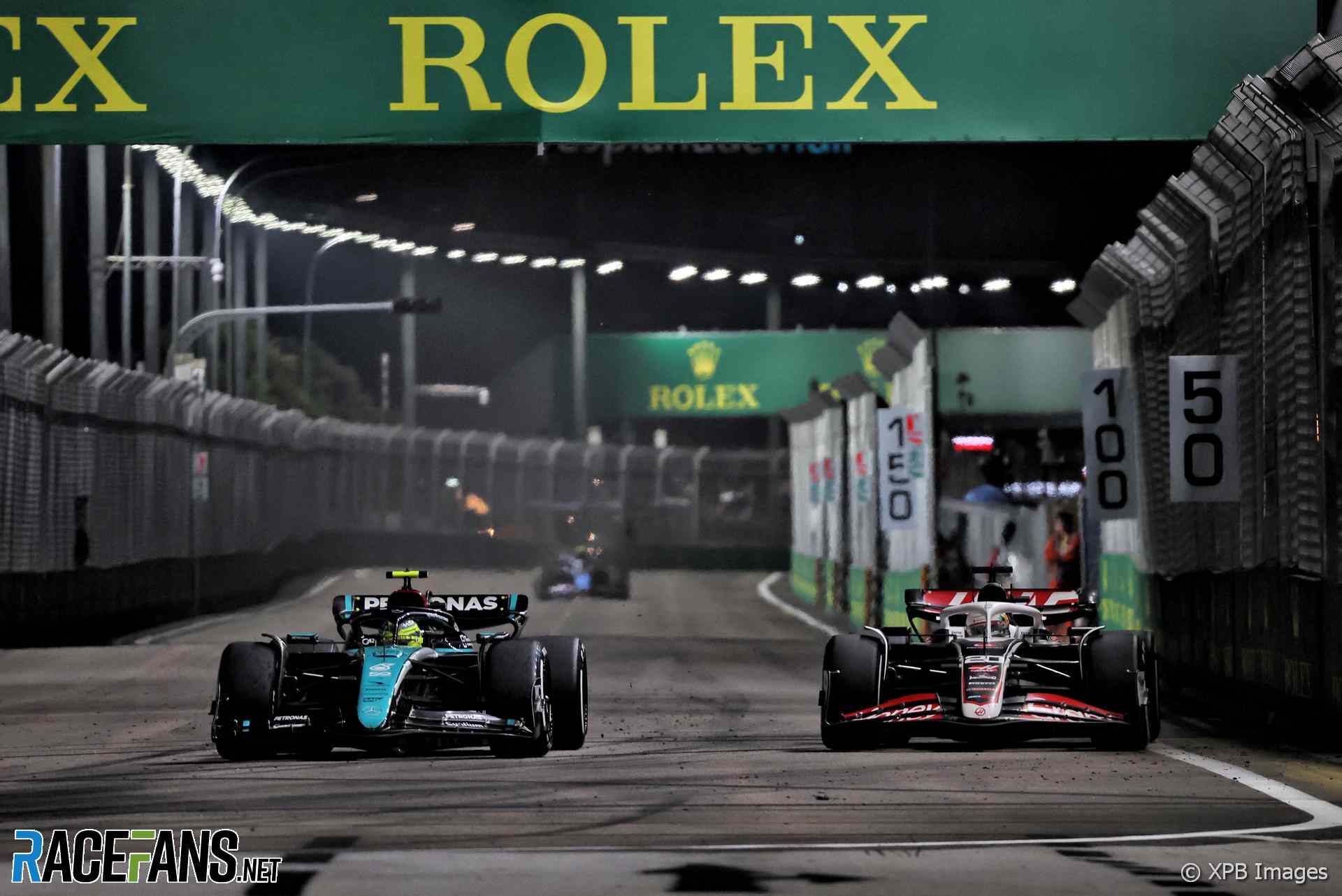 Lewis Hamilton, Kevin Magnussen, Singapore, 2024