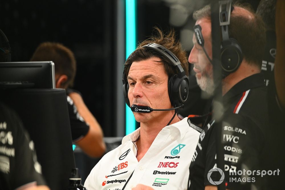 Toto Wolff, Team Principal and CEO, Mercedes-AMG F1 Team, in the garage 