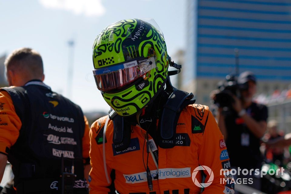 Lando Norris, McLaren F1 Team, on the grid 