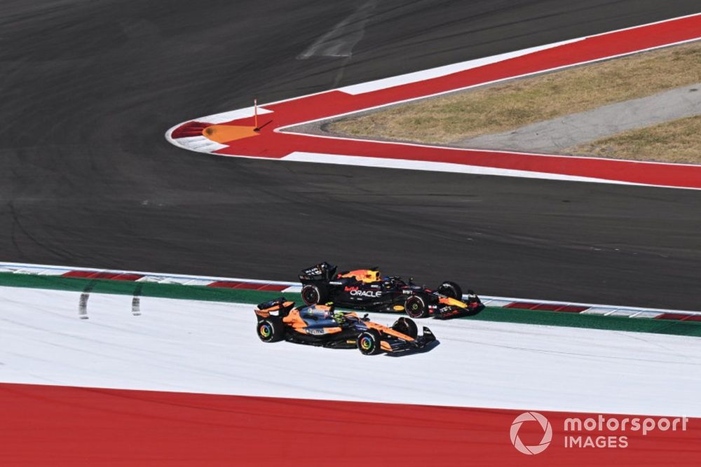 Norris was controversially given a five-second penalty for overtaking Verstappen off-track in Austin