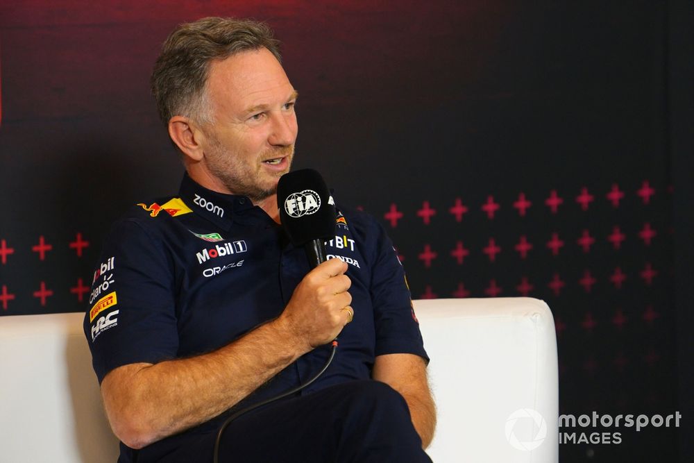 Christian Horner, Team Principal, Red Bull Racing, in the team representatives press conference 