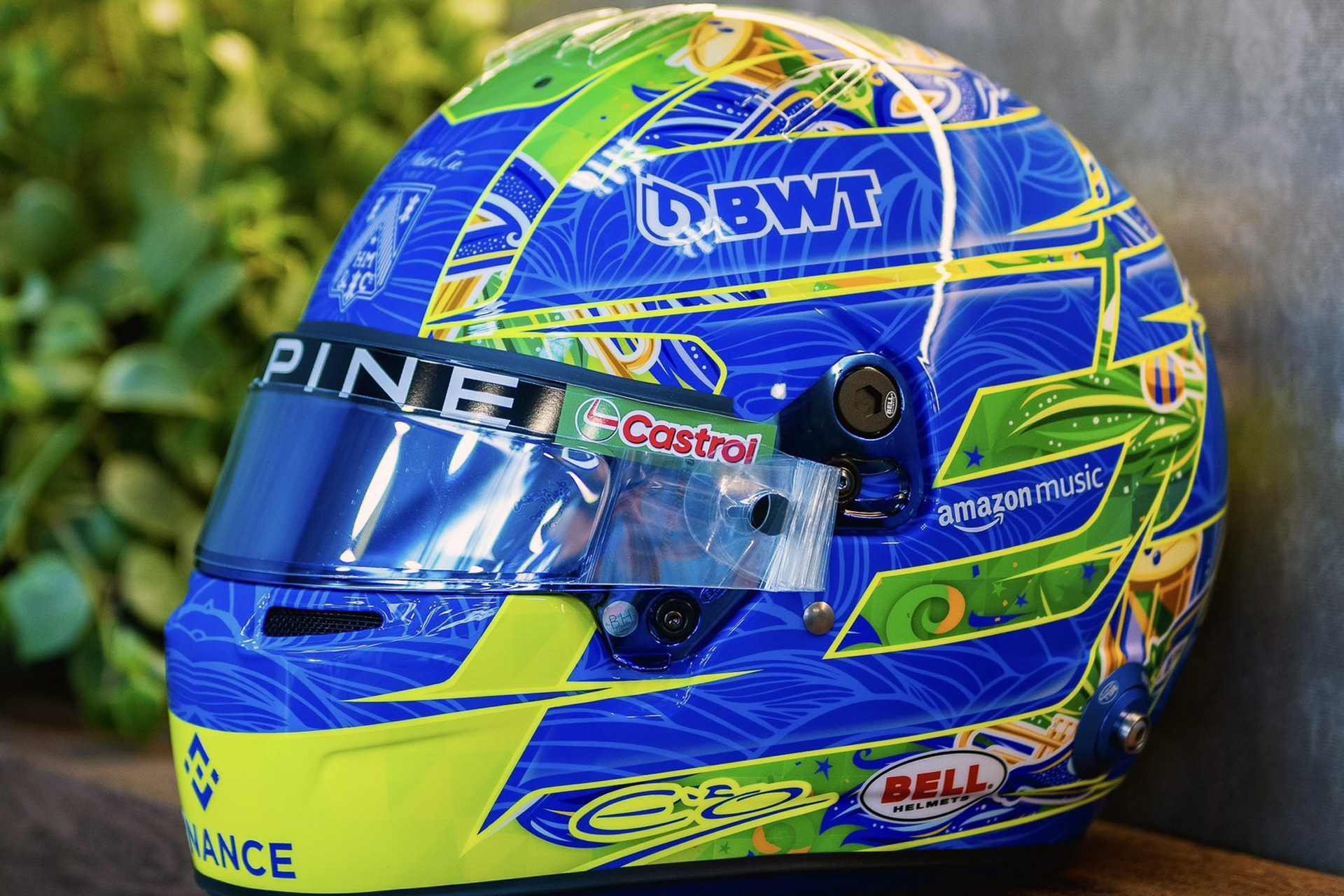 Esteban Ocon's 2024 Brazilian Grand Prix helmet