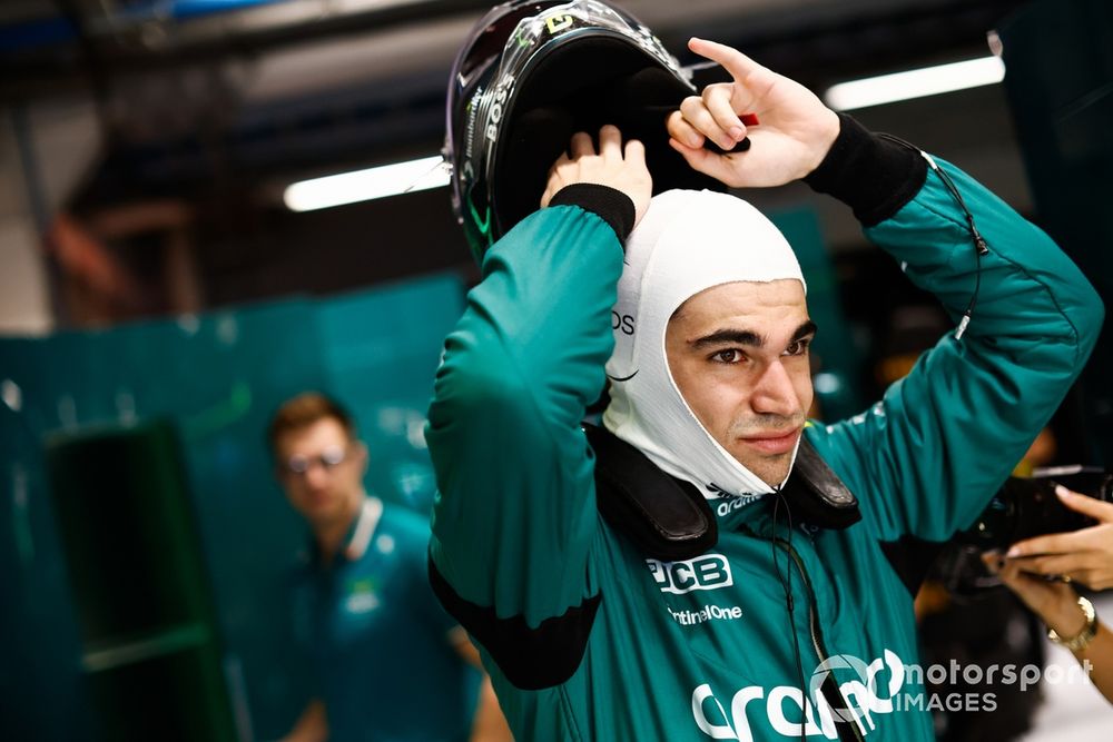 Lance Stroll, Aston Martin F1 Team in the garage