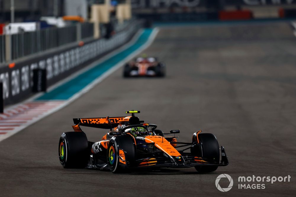 Norris was able to keep Sainz at bay to clinch the manufacturer's title for McLaren, despite a late-season Ferrari surge