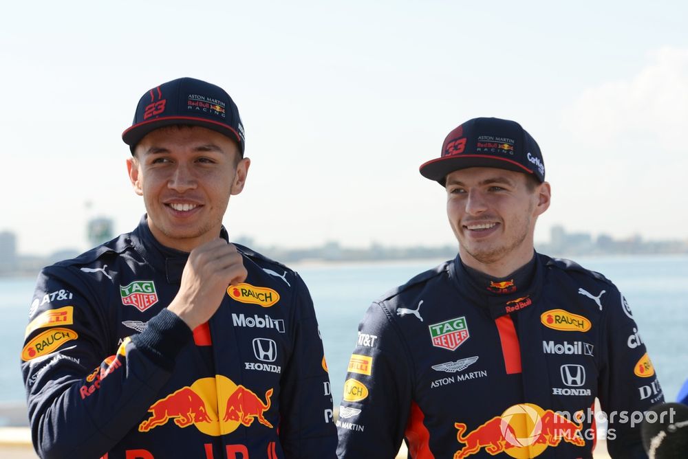 Alexander Albon, Red Bull Racing and Max Verstappen, Red Bull Racing at a Red Bull event Grand Pier in St Kilda