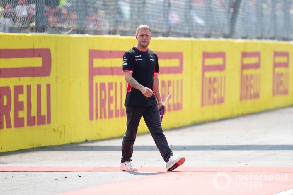 Kevin Magnussen during the drivers' parade at the 2024 Italian Grand Prix