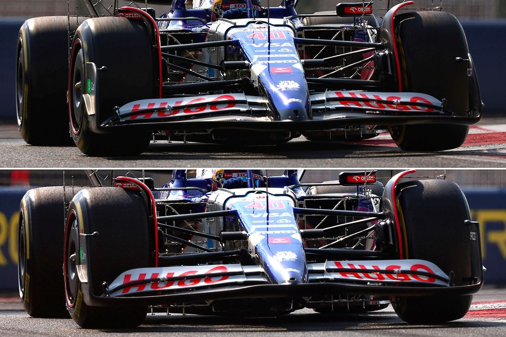 RB F1 Team VCARB 01  front wing comparison