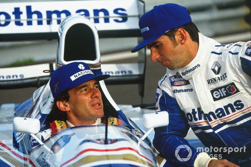 Damon Hill and Ayrton Senna