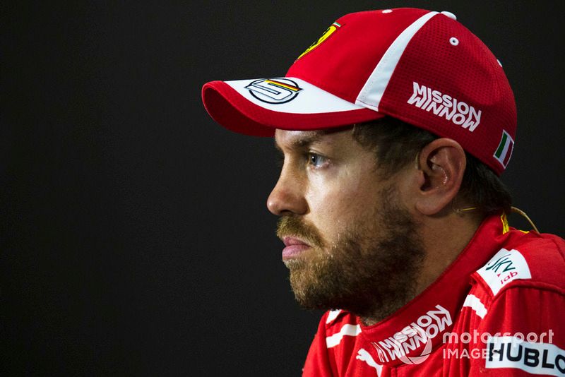 Sebastian Vettel, Ferrari in the post-qualifying press conference at the 2018 Brazilian GP.